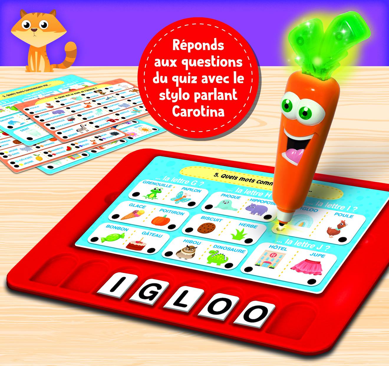 Carotina stylo parlant grand jeu vocabulaire des petits multicolore