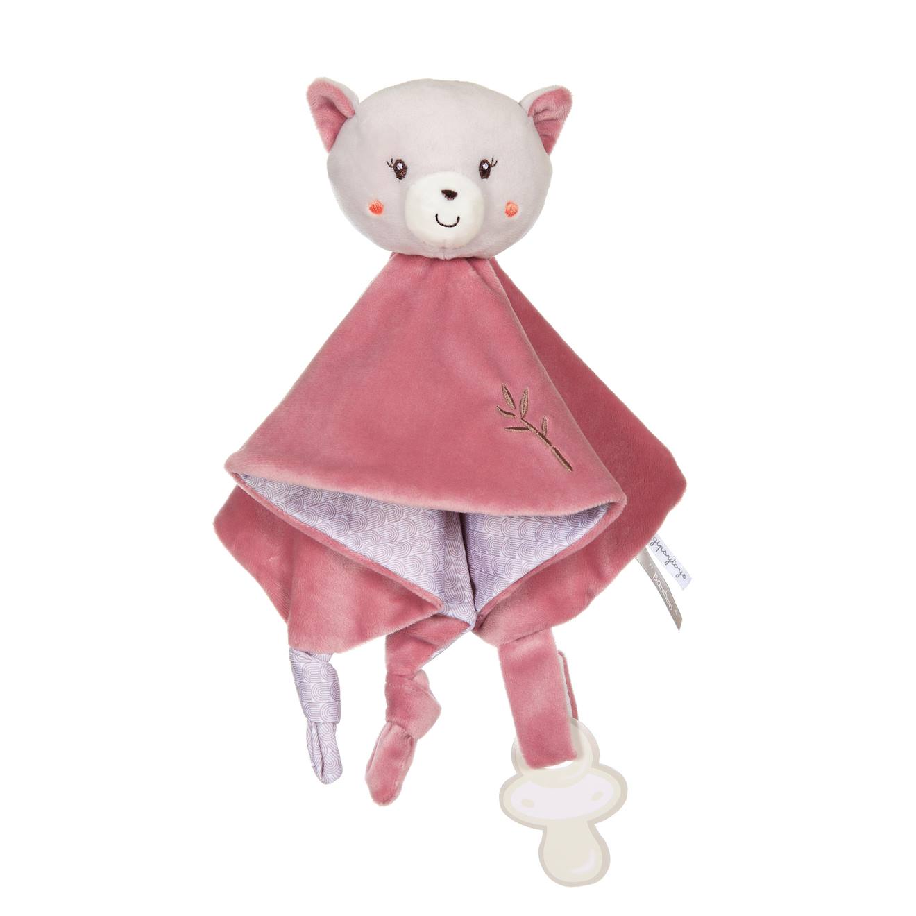 Carré doudou bebe bamboo - chat - 24 cm s/carte gris
