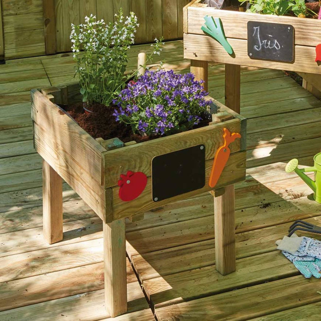 Carré potager bois 26l enfant marguerite marron