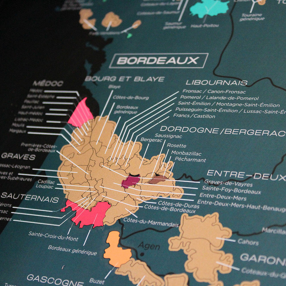 Carte à Gratter la France des Vins - Poster à Gratter
