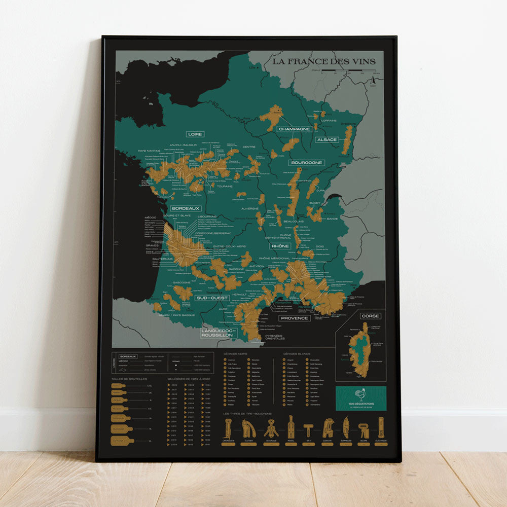 Carte à Gratter la France des Vins - Poster à Gratter