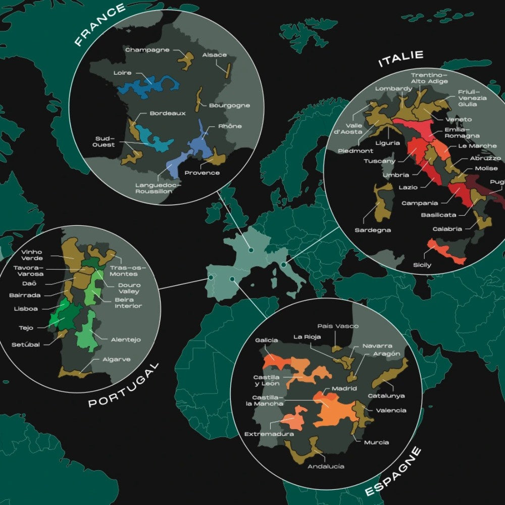 Carte à Gratter le Monde des Vins - Poster à Gratter