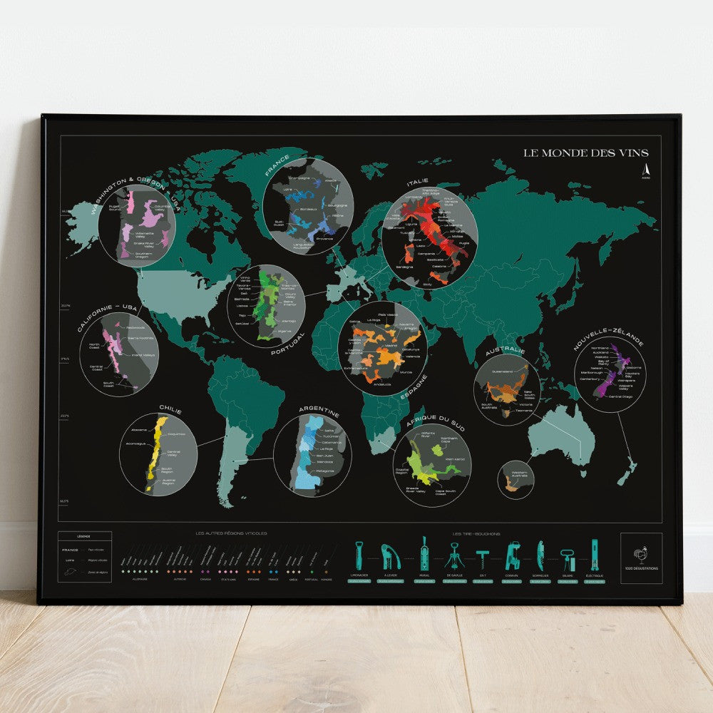 Carte à Gratter le Monde des Vins - Poster à Gratter