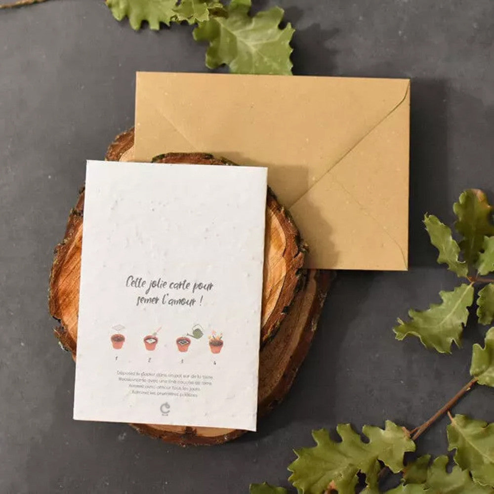 Carte à Planter "Je t'aime Maman" Fleurs - Carte Anniversaire CadoMaestro