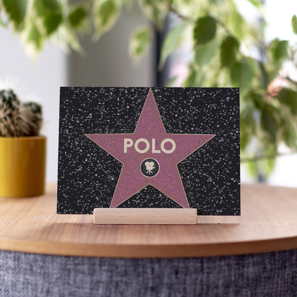 Carte en Bois Etoile de Star à Personnaliser - Carte en Bois Personnalisable