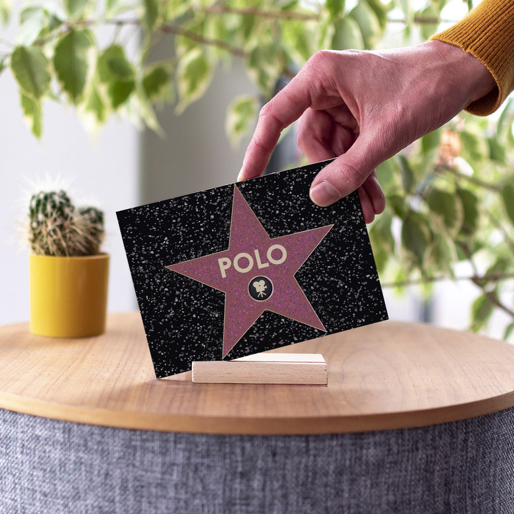 Carte en Bois Etoile de Star à Personnaliser - Carte en Bois Personnalisable