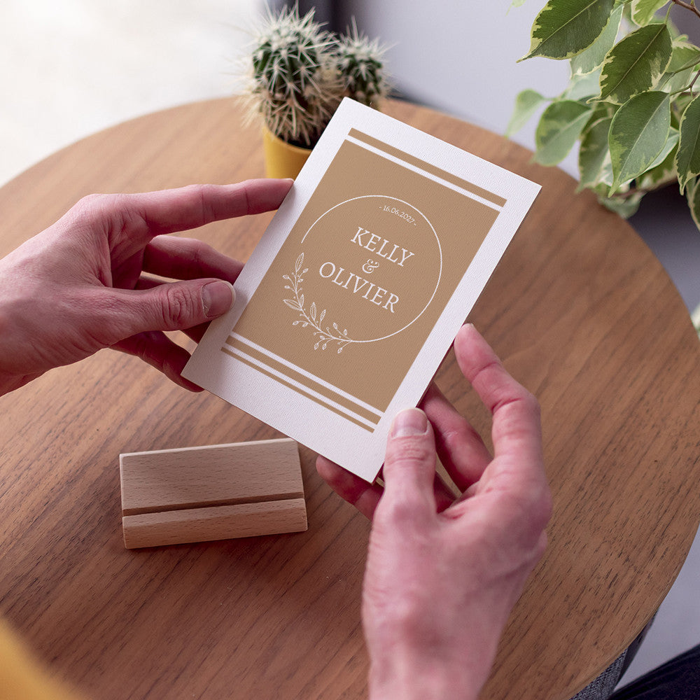 Carte en Bois Mariage à Personnaliser - Carte en Bois Personnalisable