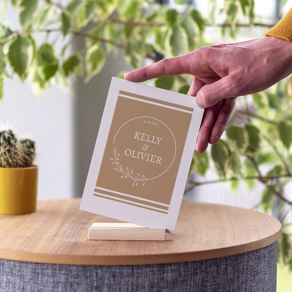 Carte en Bois Mariage à Personnaliser - Carte en Bois Personnalisable