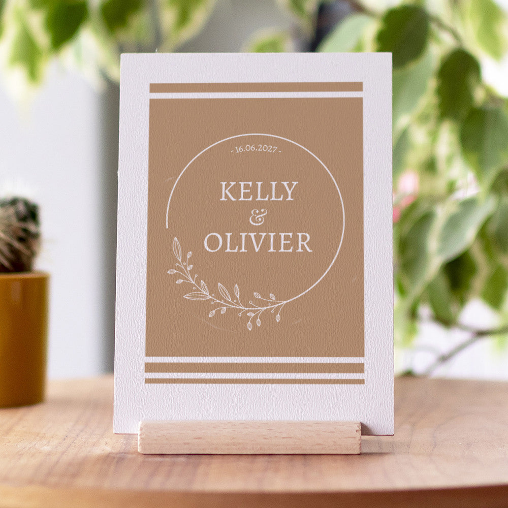 Carte en Bois Mariage à Personnaliser - Carte en Bois Personnalisable