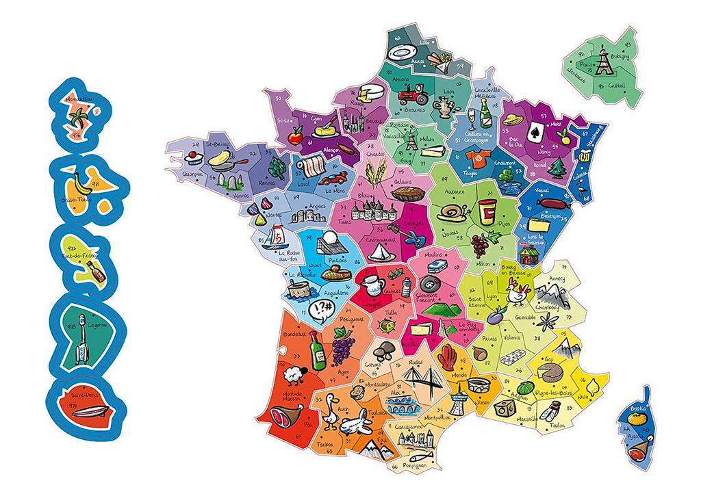 Carte de france magnétique bleu