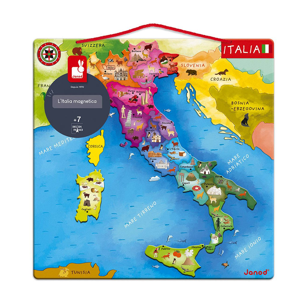 Carte d'italie magnétique 20 pièces multicolore