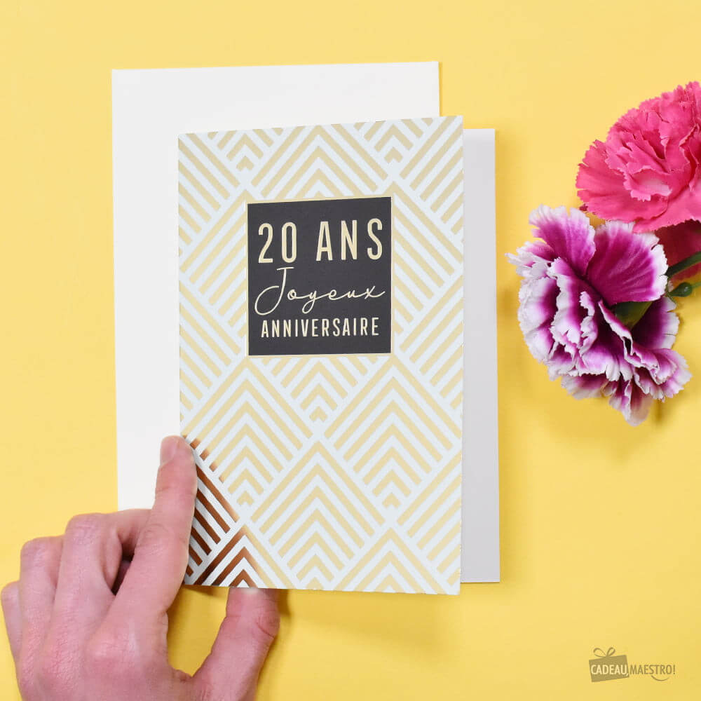 Carte Double 20 ans - Carte Anniversaire