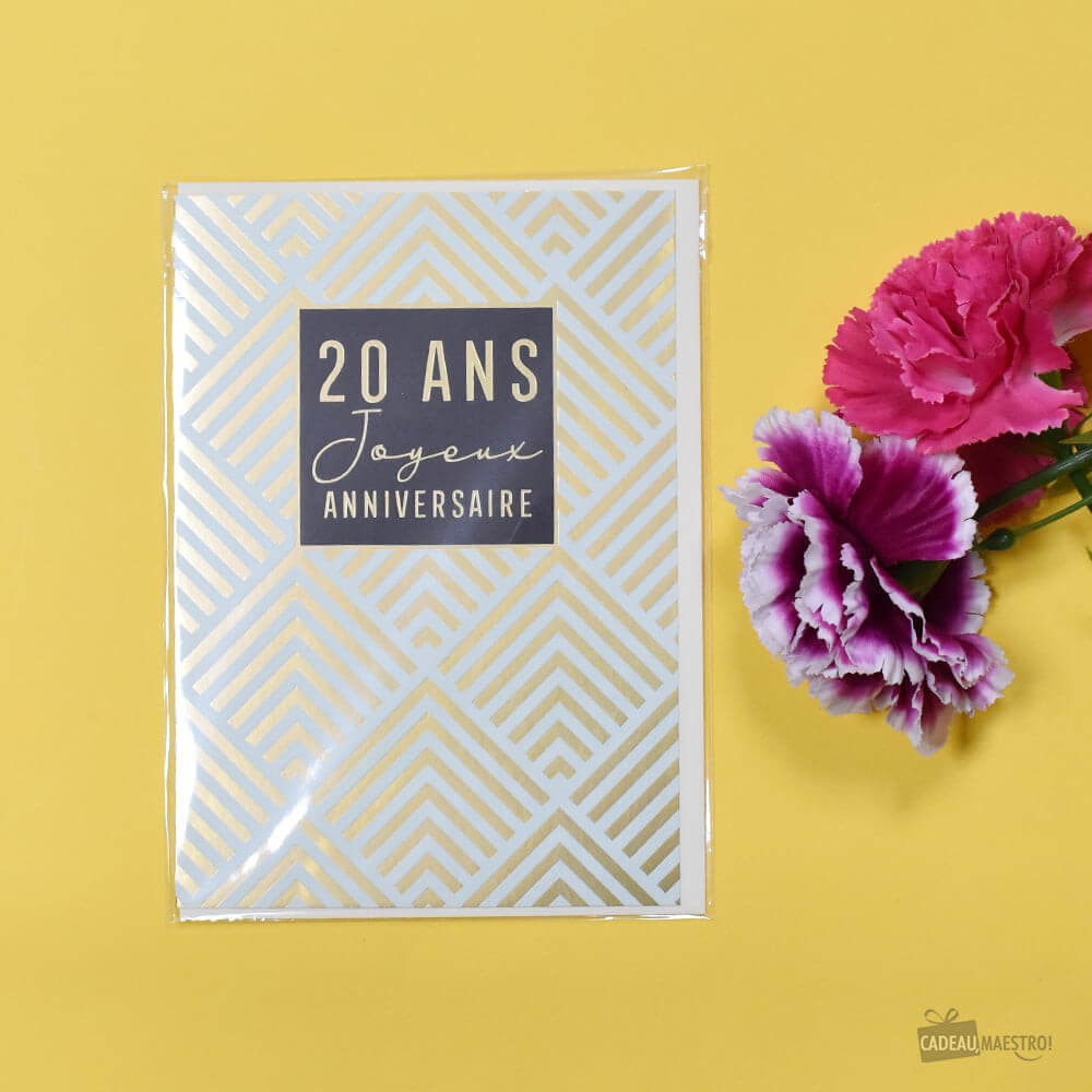 Carte Double 20 ans - Carte Anniversaire CadoMaestro