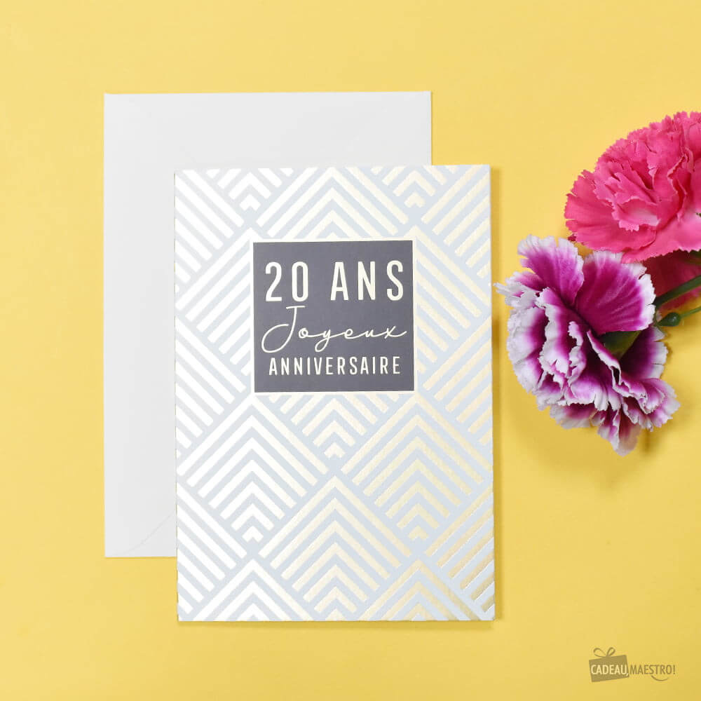 Carte Double 20 ans - Carte Anniversaire CadoMaestro