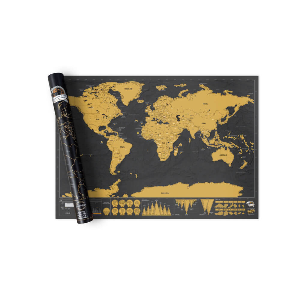 Carte du Monde à Gratter Luxe Edition Voyage - Carte du Monde Scratch Map By Luckies