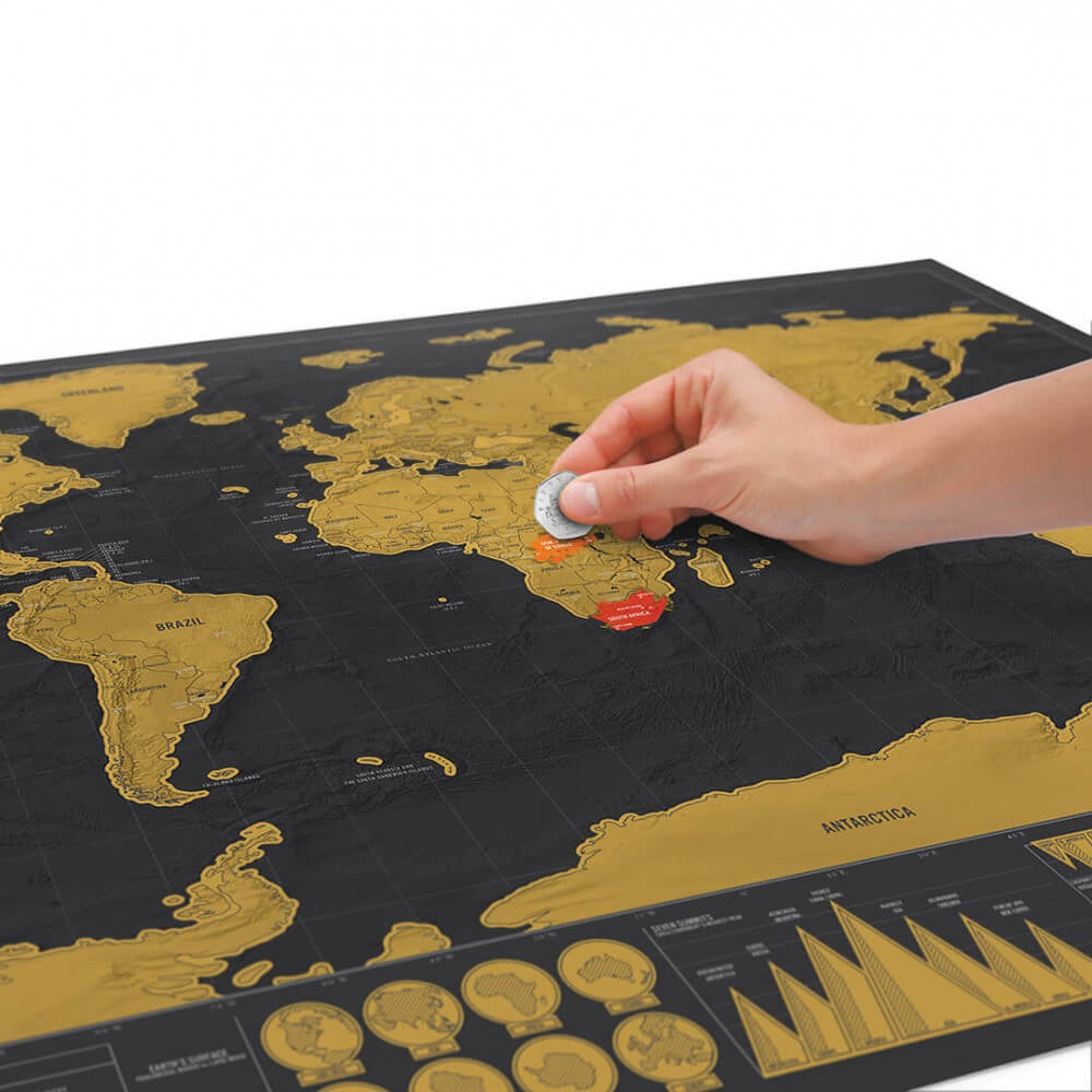 Carte du Monde à Gratter Luxe Edition Voyage - Carte du Monde Scratch Map By Luckies
