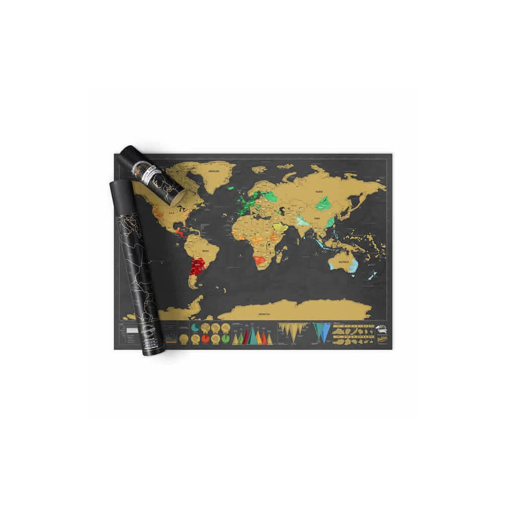 Carte du Monde à Gratter Luxe Edition Voyage - Carte du Monde Scratch Map By Luckies