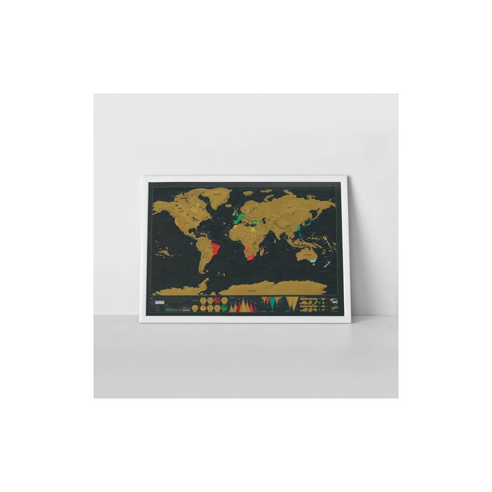 Carte du Monde à Gratter Luxe Edition Voyage - Carte du Monde Scratch Map By Luckies