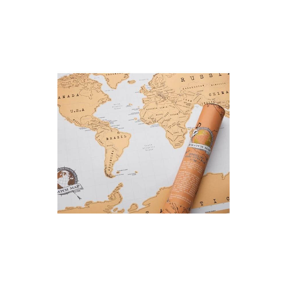 Carte du Monde à Gratter Originale - Carte du Monde Scratch Map By Luckies