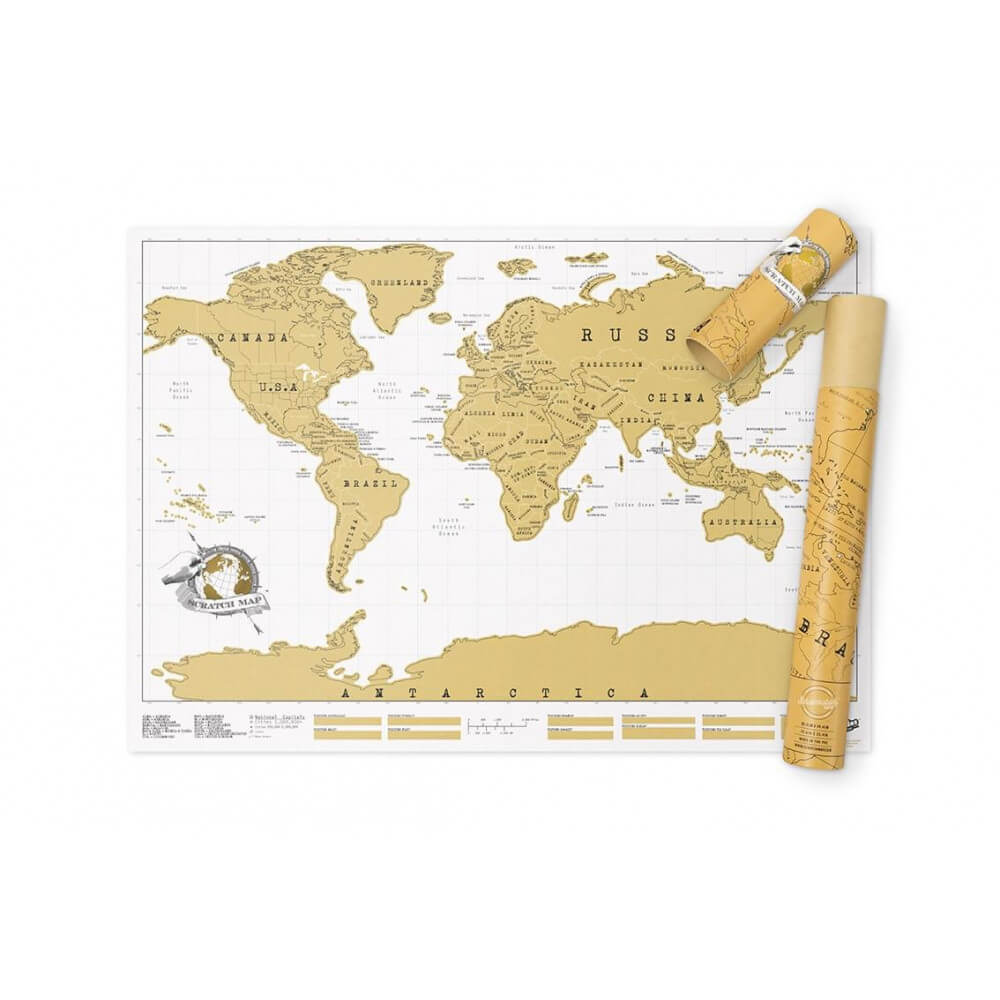 Carte du Monde à Gratter Originale - Carte du Monde Scratch Map By Luckies