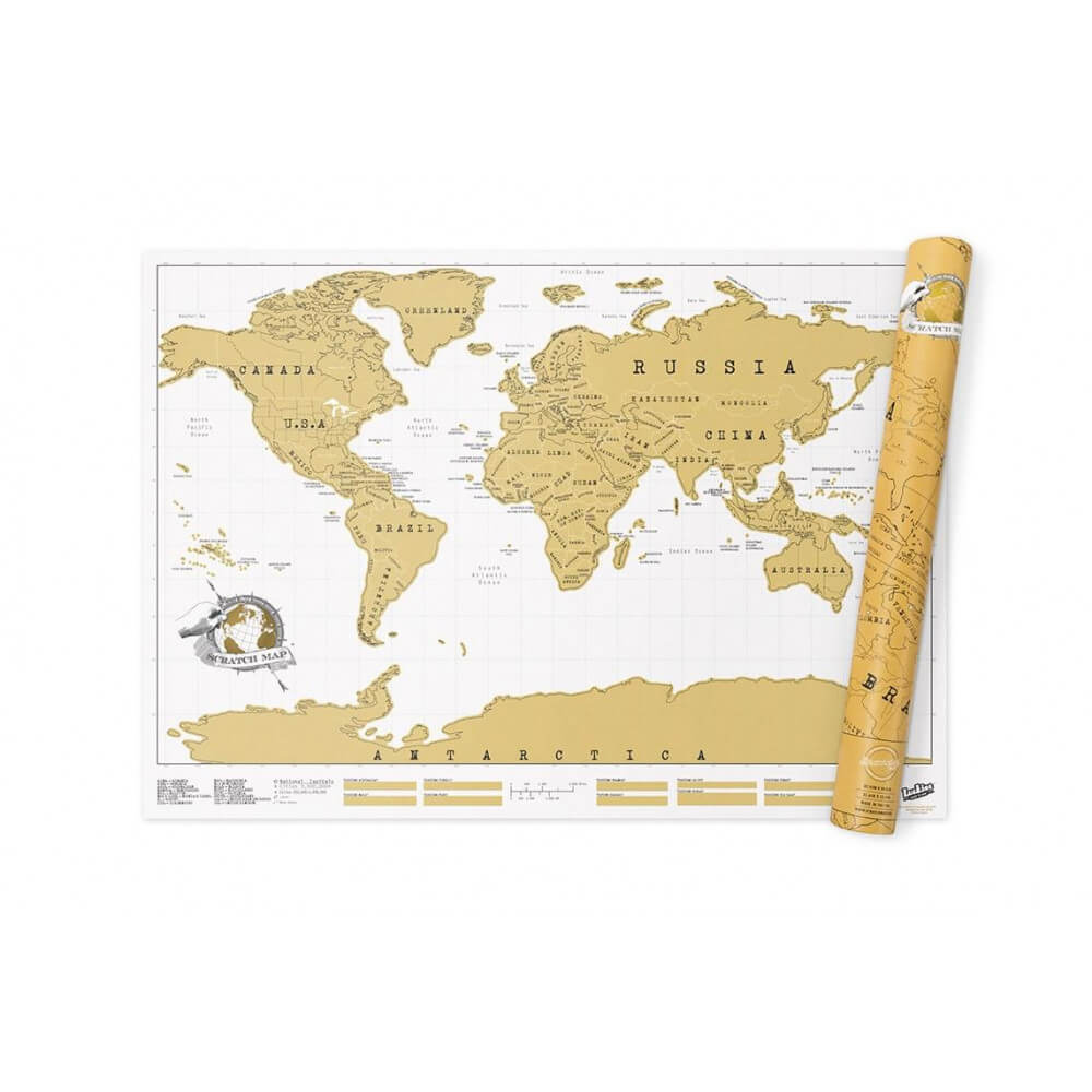 Carte du Monde à Gratter Originale - Carte du Monde Scratch Map By Luckies