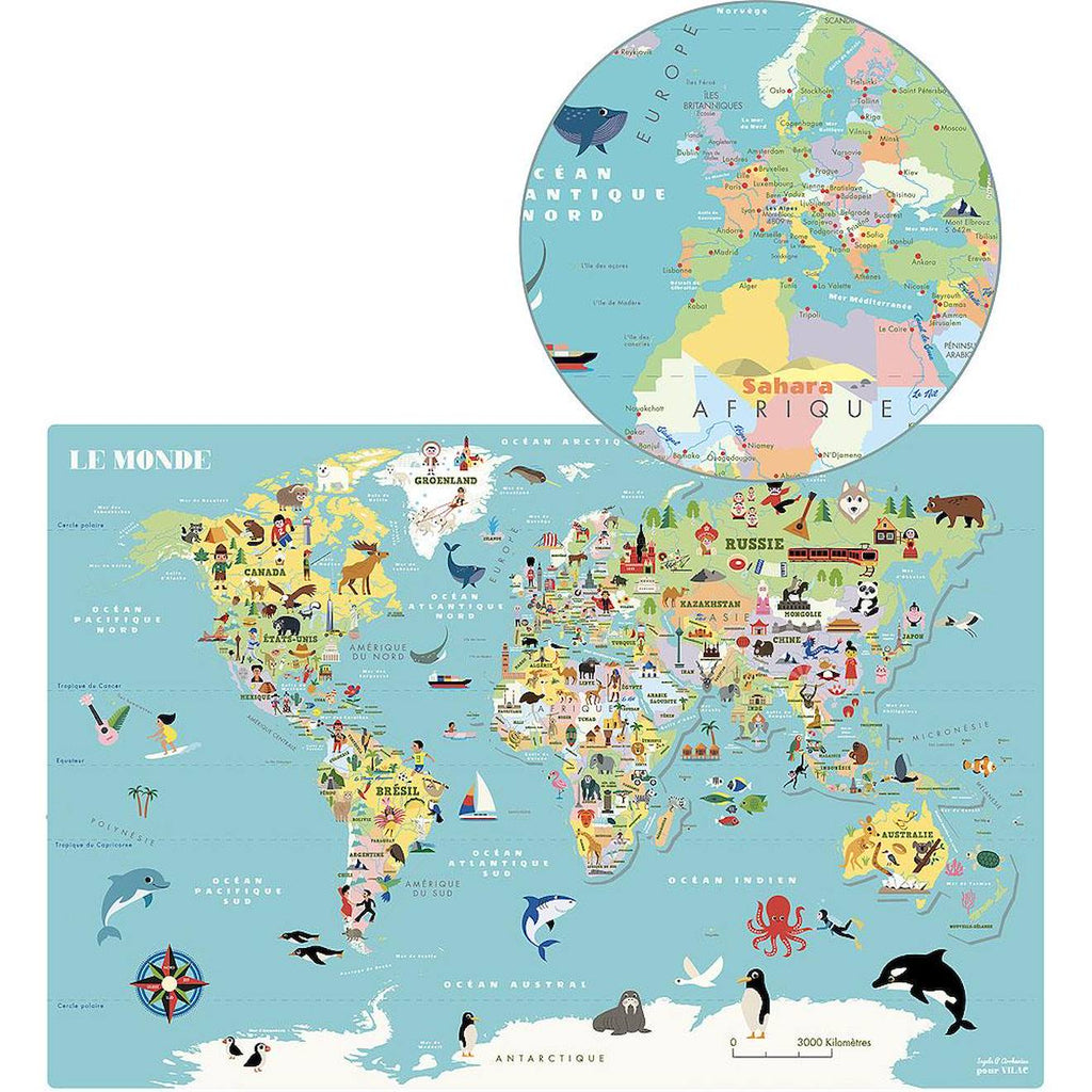 Carte du monde magnétique ingela p arrhenius bleu