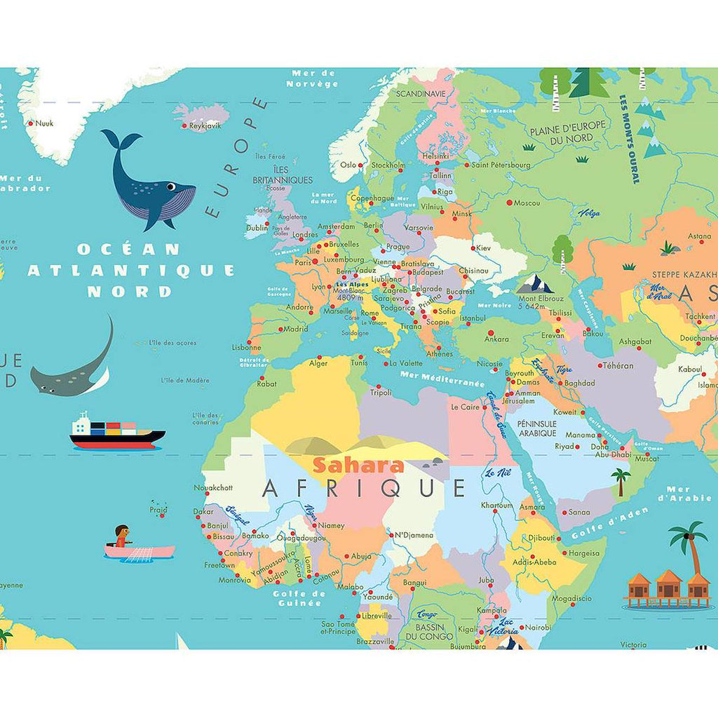 Carte du monde magnétique ingela p arrhenius bleu