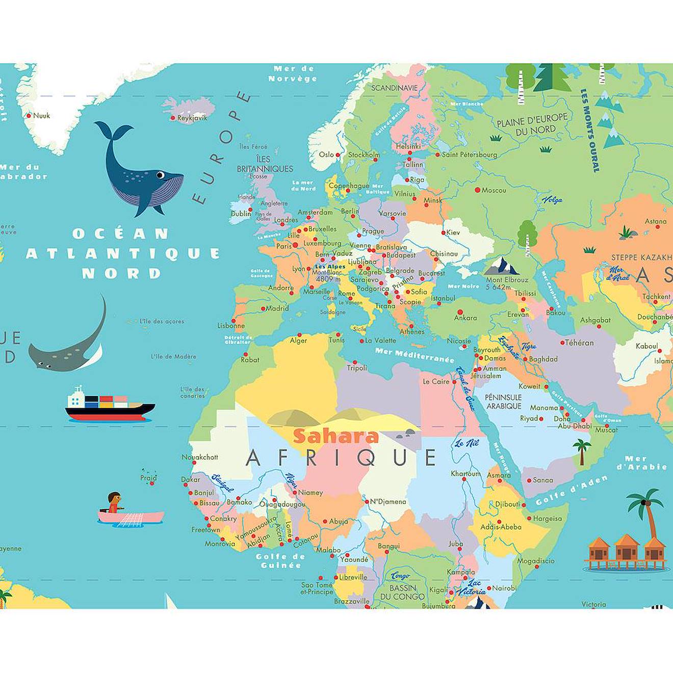 Carte du monde magnétique ingela p arrhenius bleu