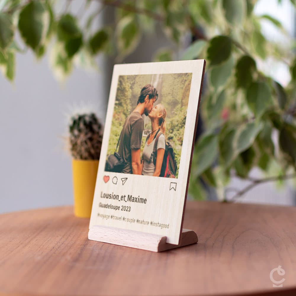 Carte en Bois Insta à Personnaliser - Carte en Bois Personnalisable