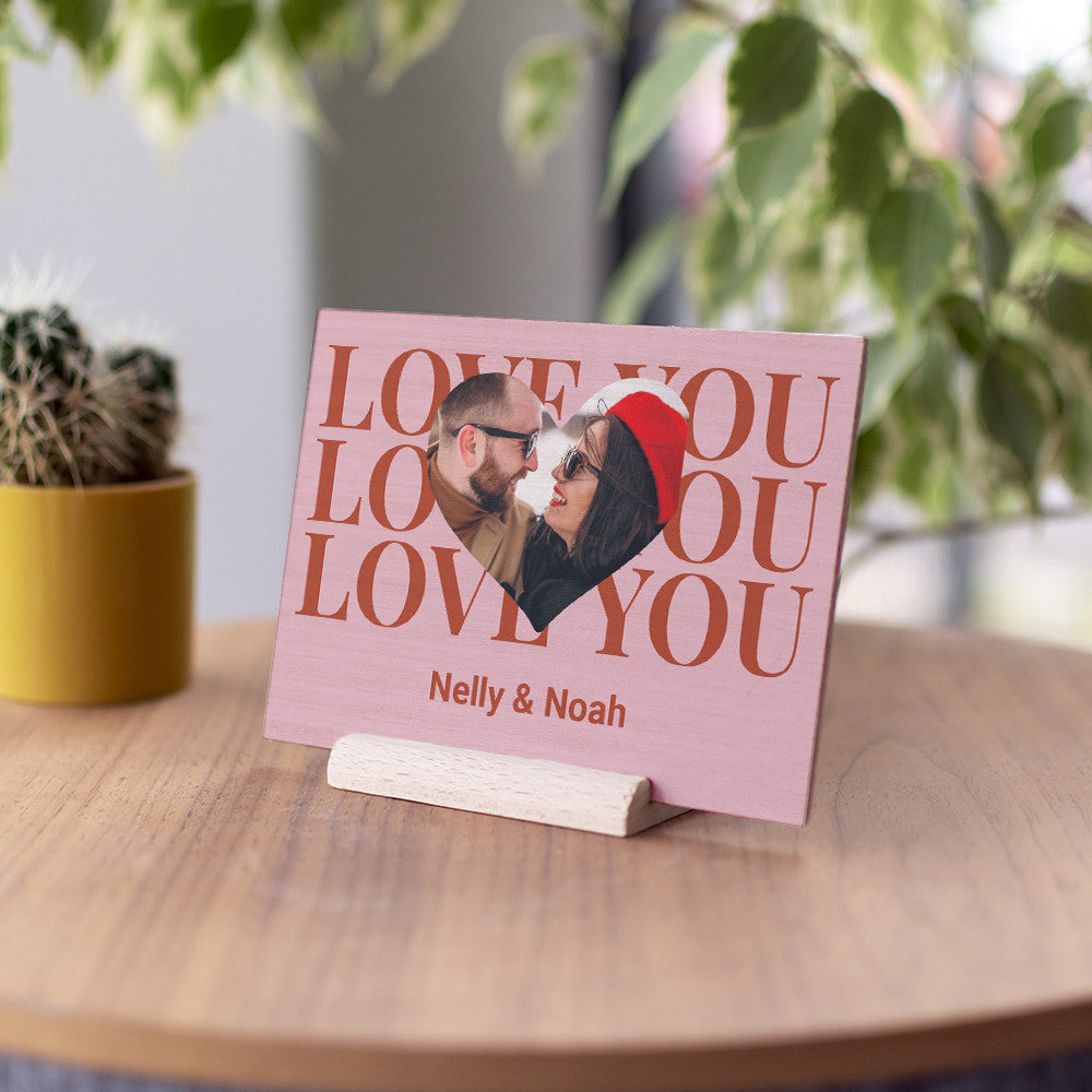 Carte en Bois Love à Personnaliser - Carte en Bois Personnalisable