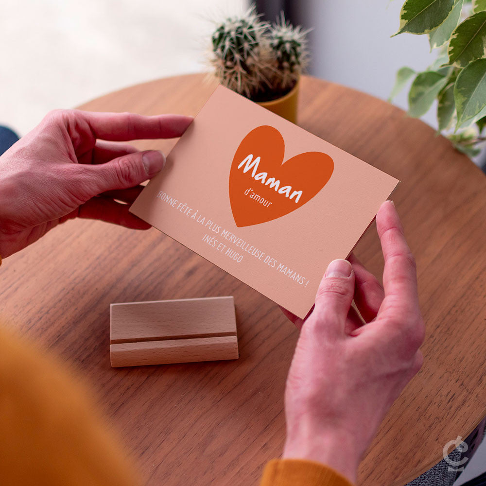 Carte en Bois Maman à Personnaliser - Carte en Bois Personnalisable