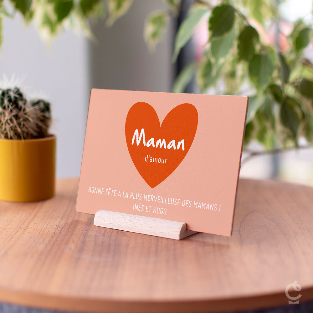Carte en Bois Maman à Personnaliser - Carte en Bois Personnalisable