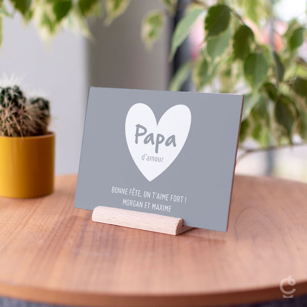 Carte en Bois Papa à Personnaliser - Carte en Bois Personnalisable