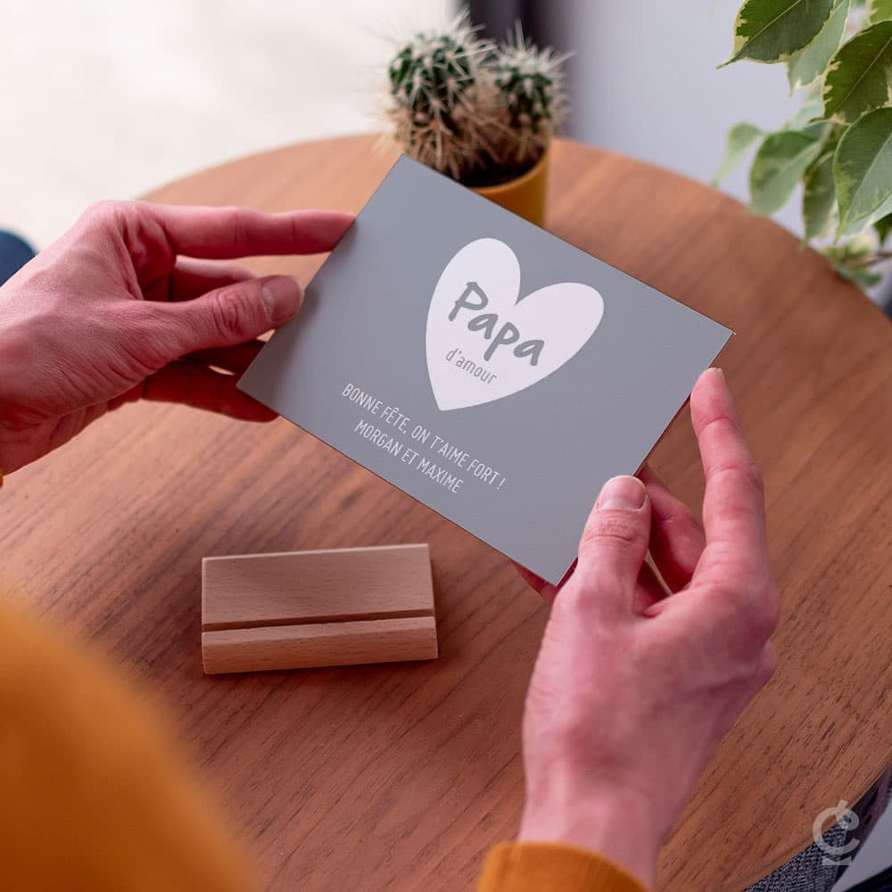 Carte en Bois Papa à Personnaliser - Carte en Bois Personnalisable