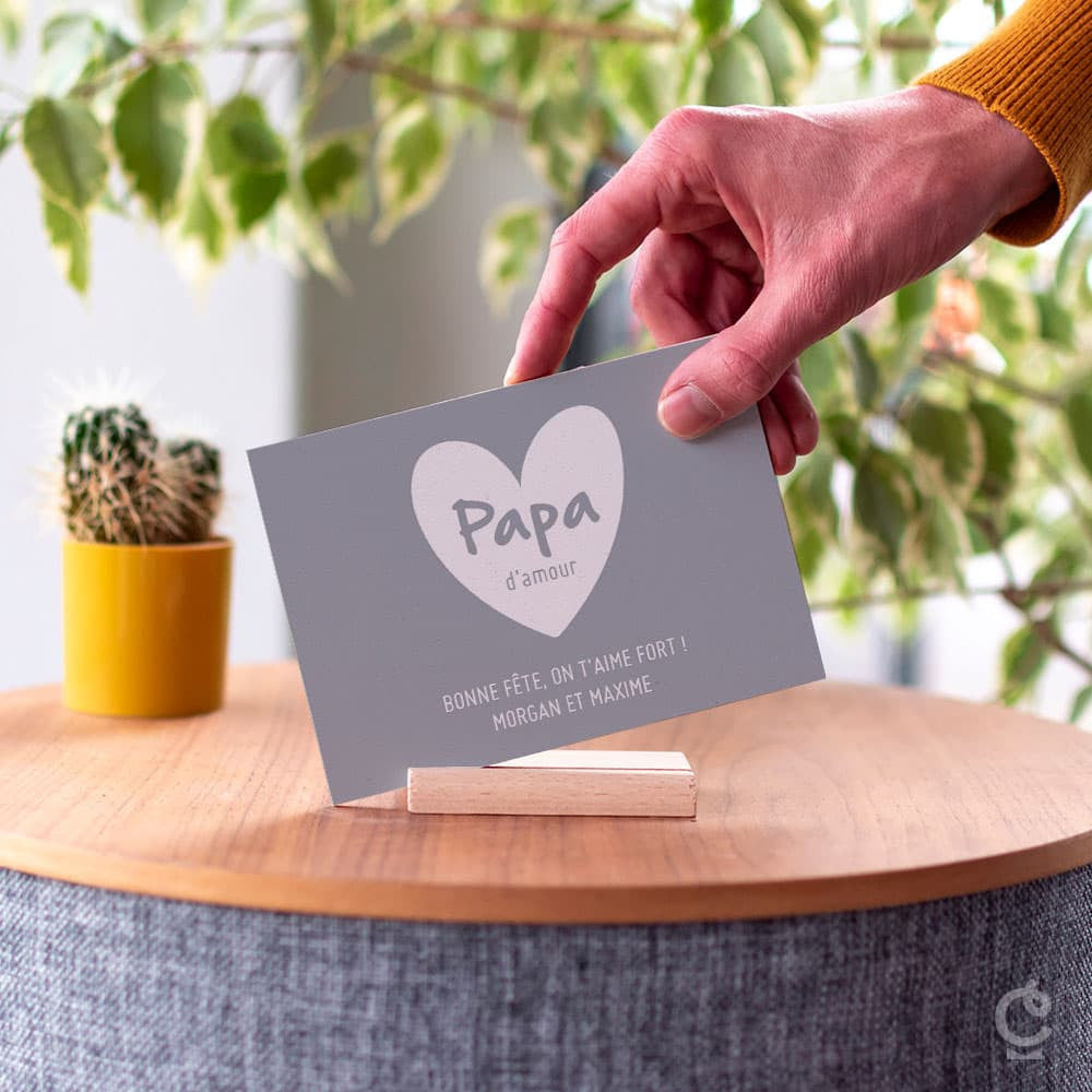 Carte en Bois Papa à Personnaliser - Carte en Bois Personnalisable