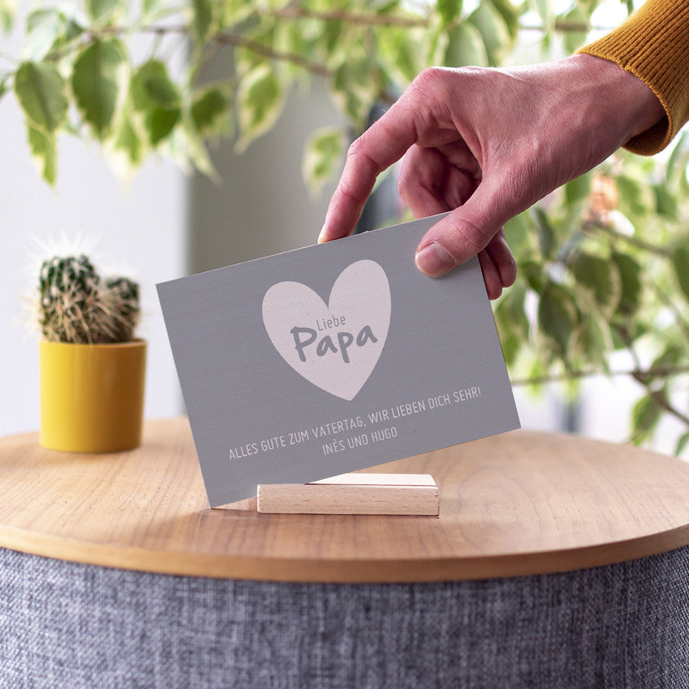 Carte en Bois Papa à Personnaliser - Carte en Bois Personnalisable