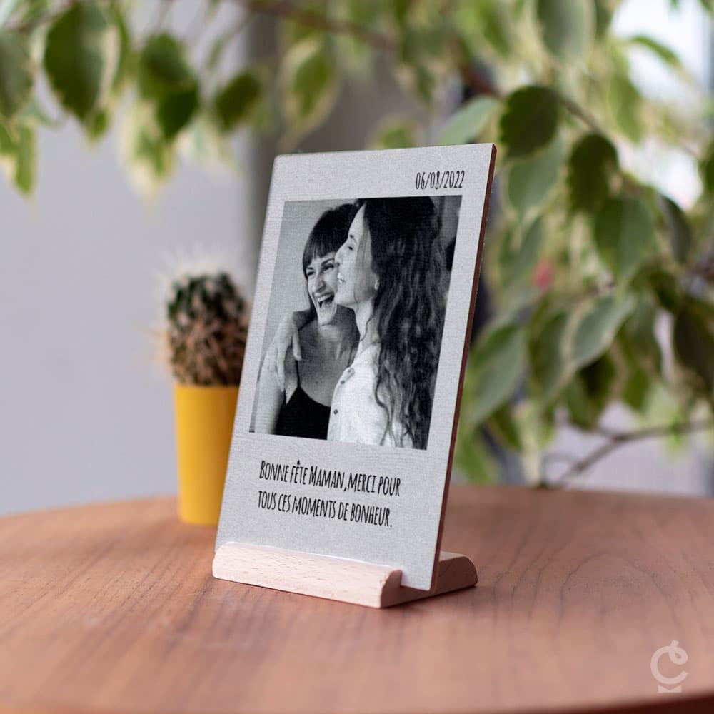 Carte en Bois Photo Pola à Personnaliser - Carte en Bois Personnalisable