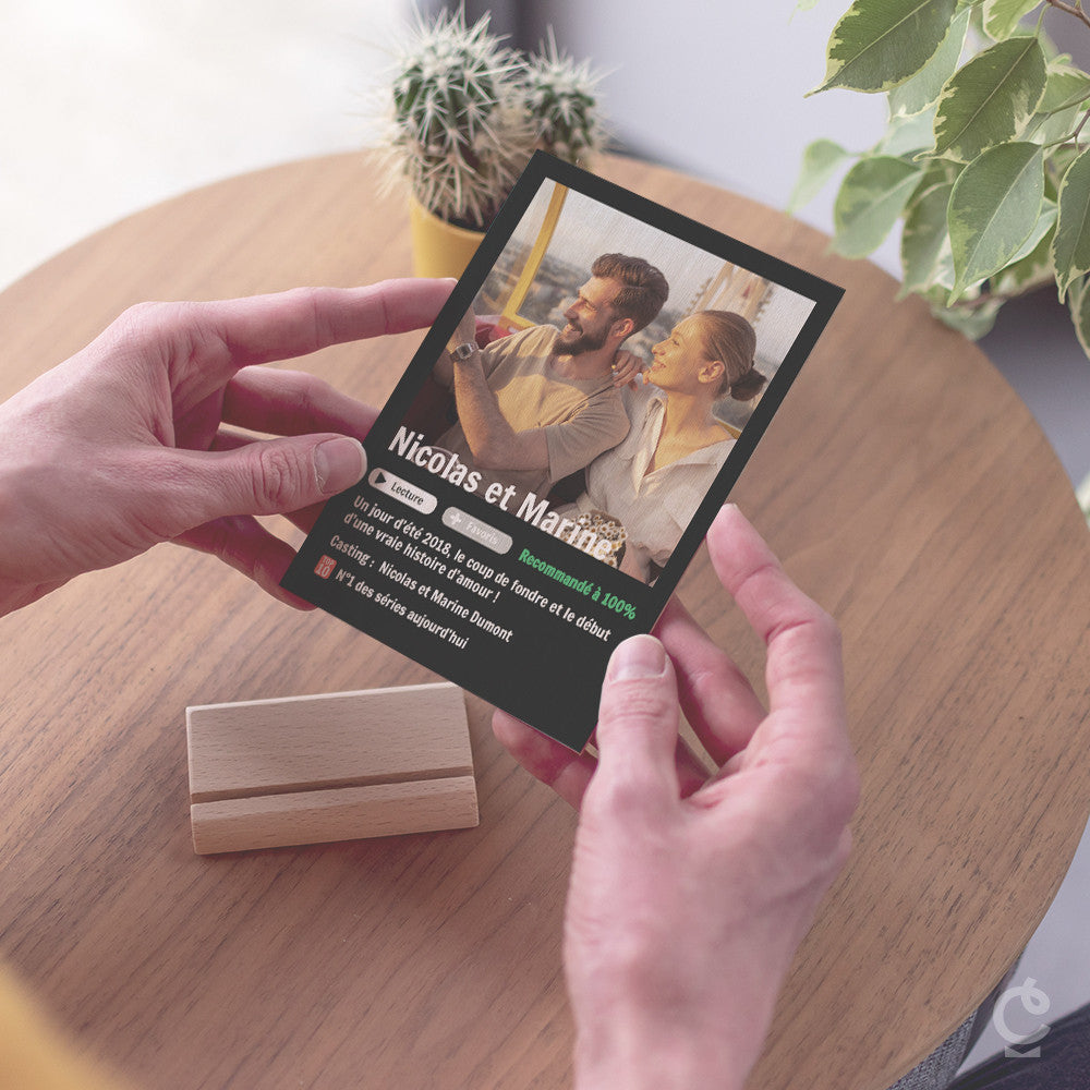 Carte en Bois Streaming à Personnaliser - Carte en Bois Personnalisable