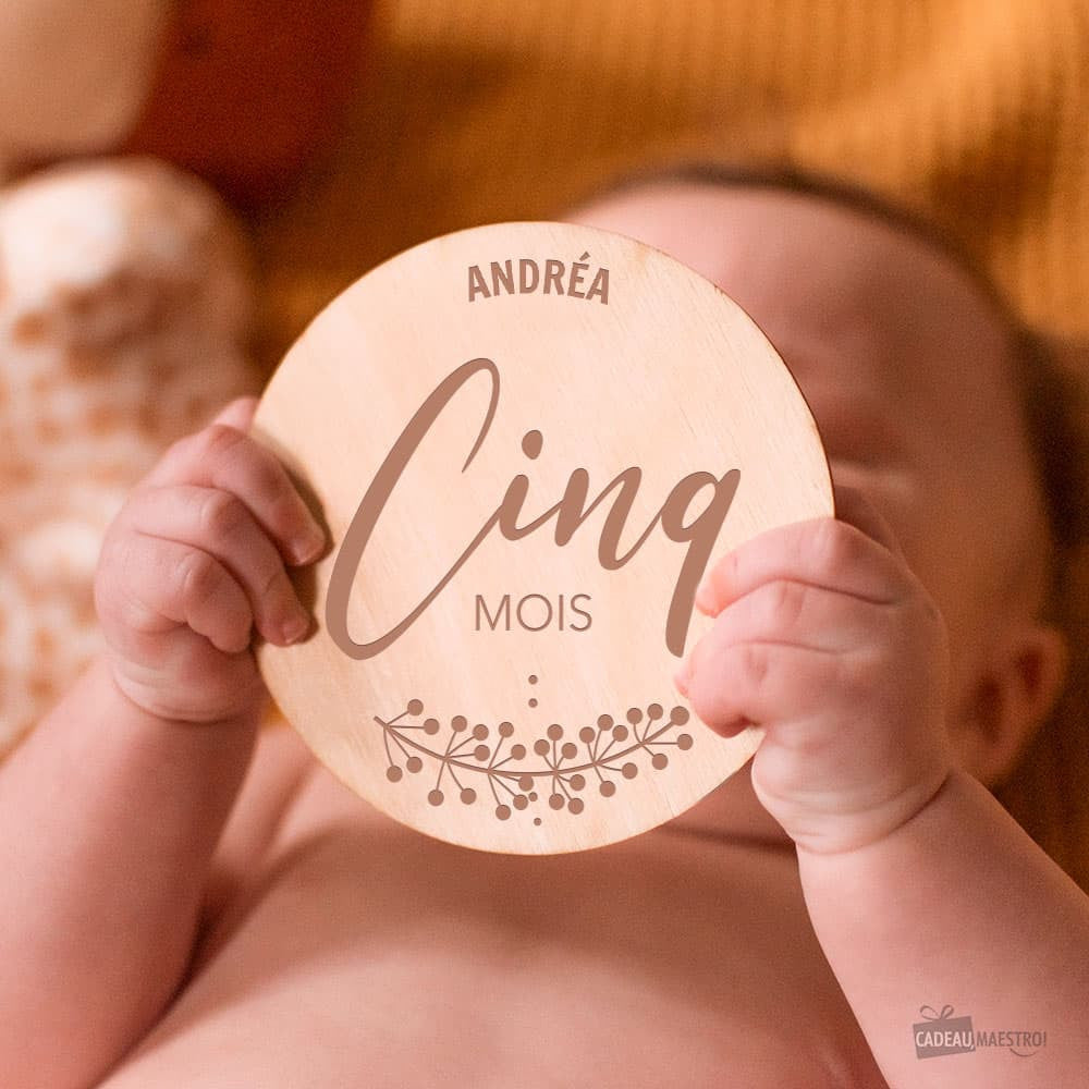Cartes 12 Mois Bébé en Bois à Personnaliser - Accessoires Bébé Personnalisés