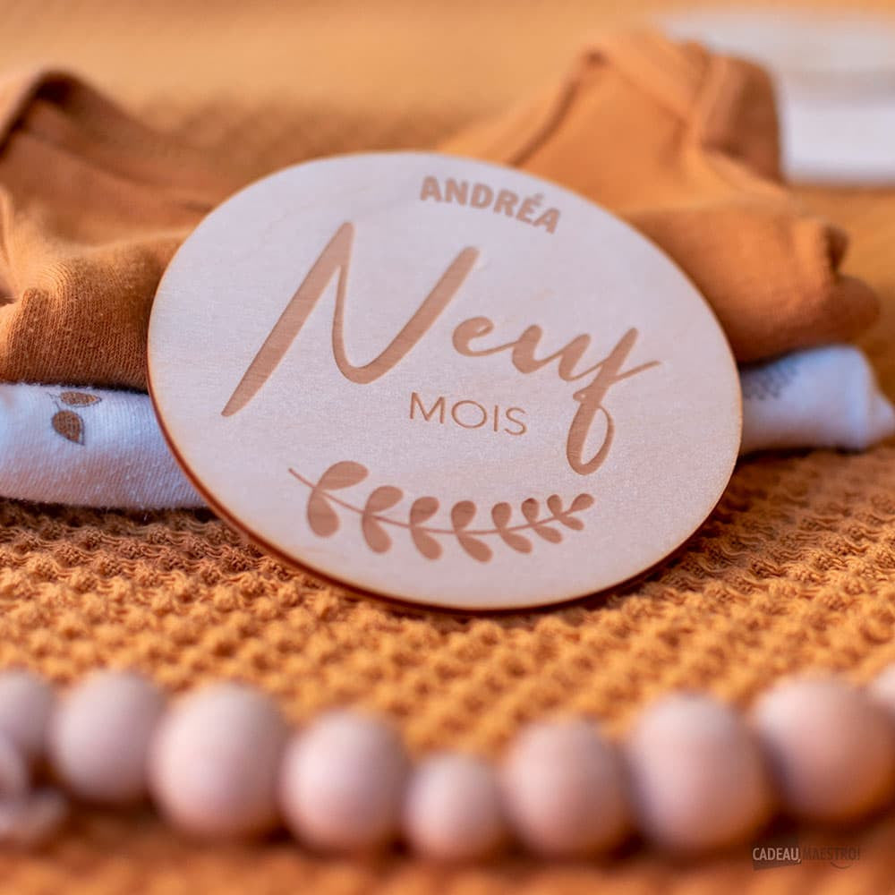 Cartes 12 Mois Bébé en Bois à Personnaliser - Accessoires Bébé Personnalisés