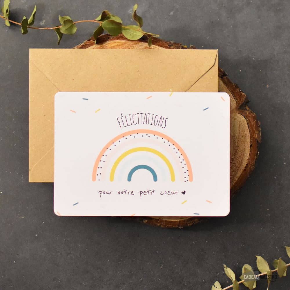 Carte Félicitations Naissance - Accessoires Bébé Personnalisés