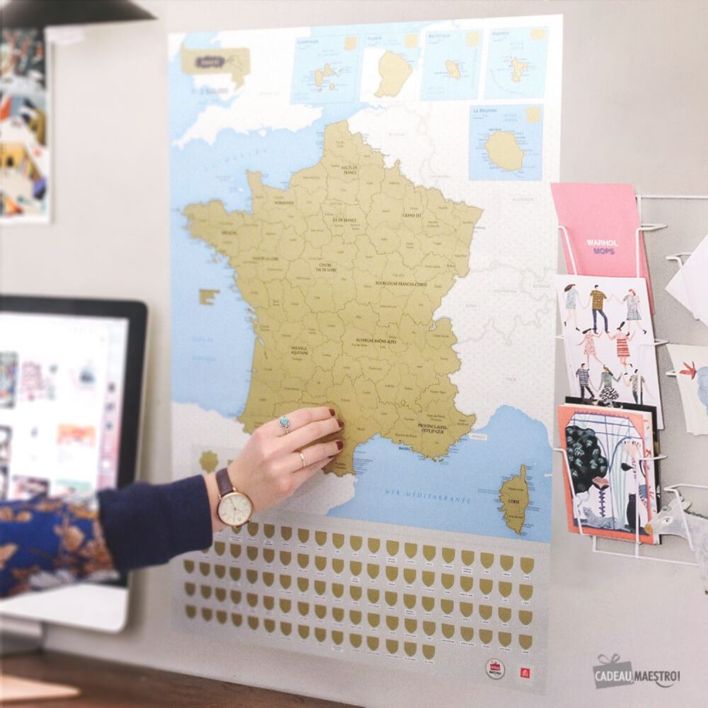 Carte de France à Gratter - Carte du Monde