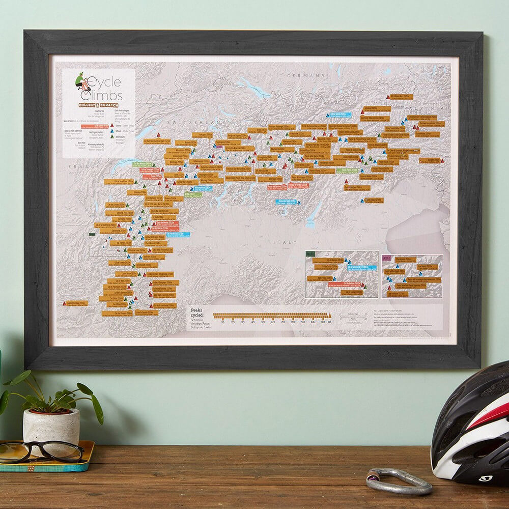 Carte à Gratter des Ascensions Cyclistes - Poster à Gratter