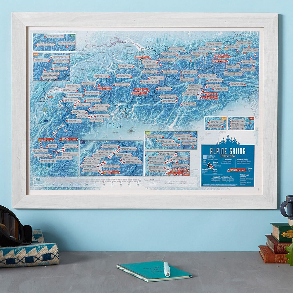 Carte à Gratter des Stations de Ski - Poster à Gratter