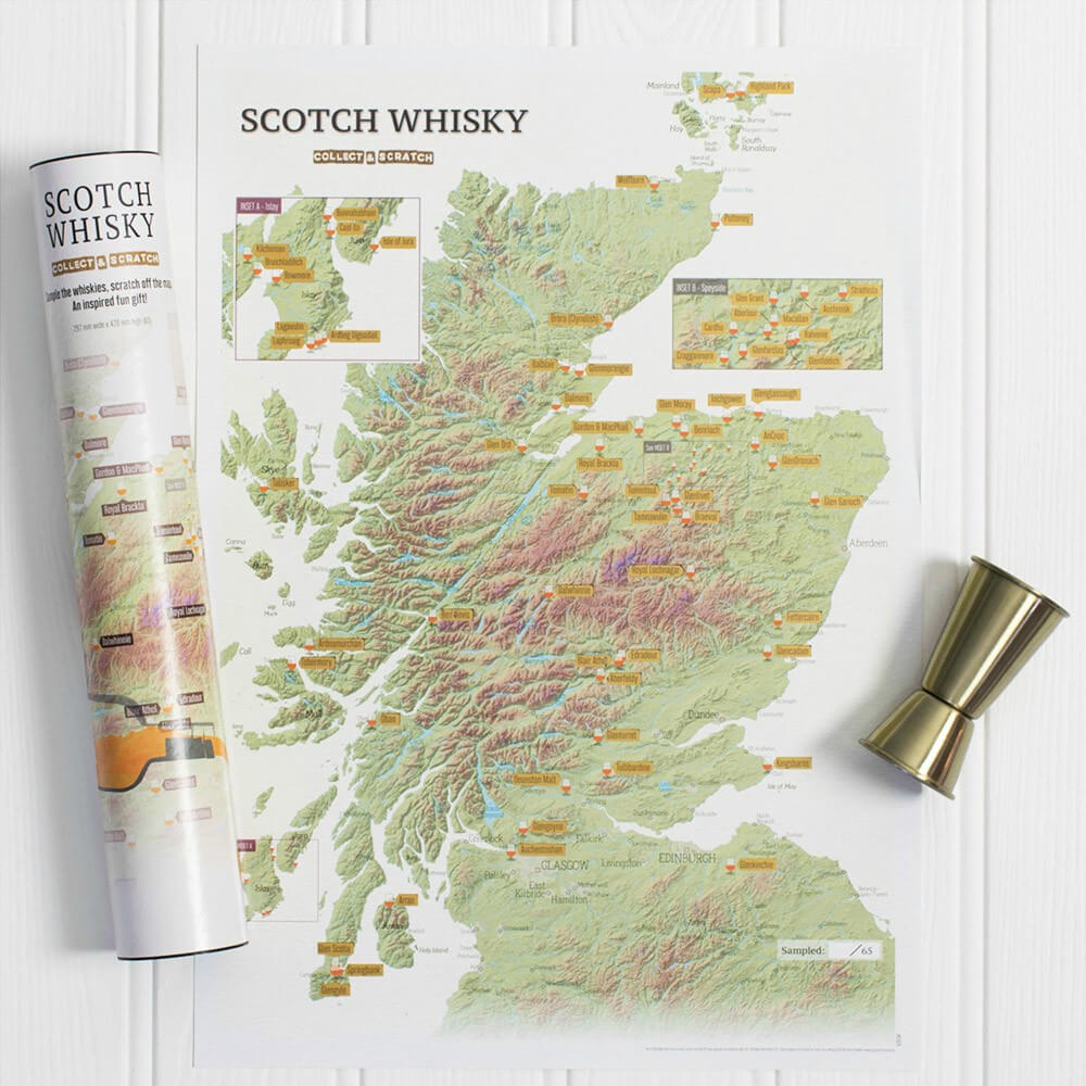 Carte à Gratter des Whiskies Écossais - Poster à Gratter CadoMaestro