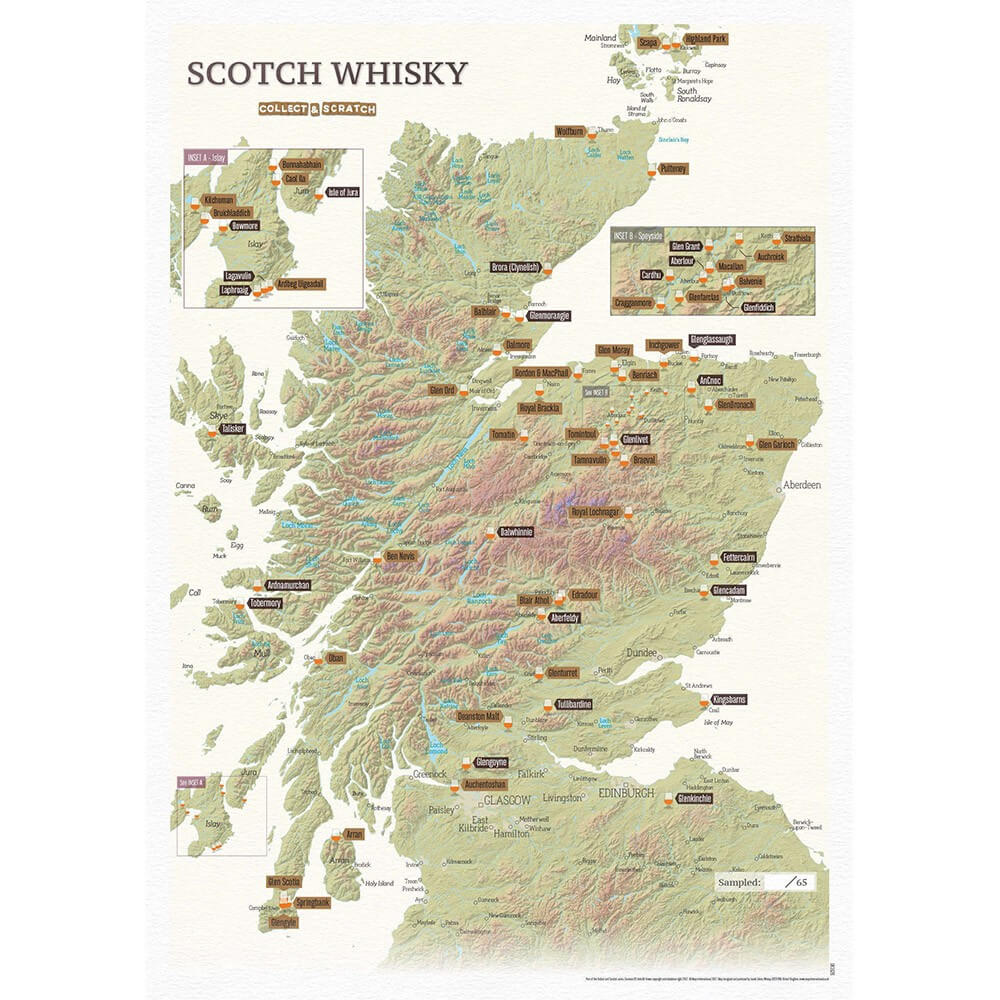 Carte à Gratter des Whiskies Écossais - Poster à Gratter CadoMaestro