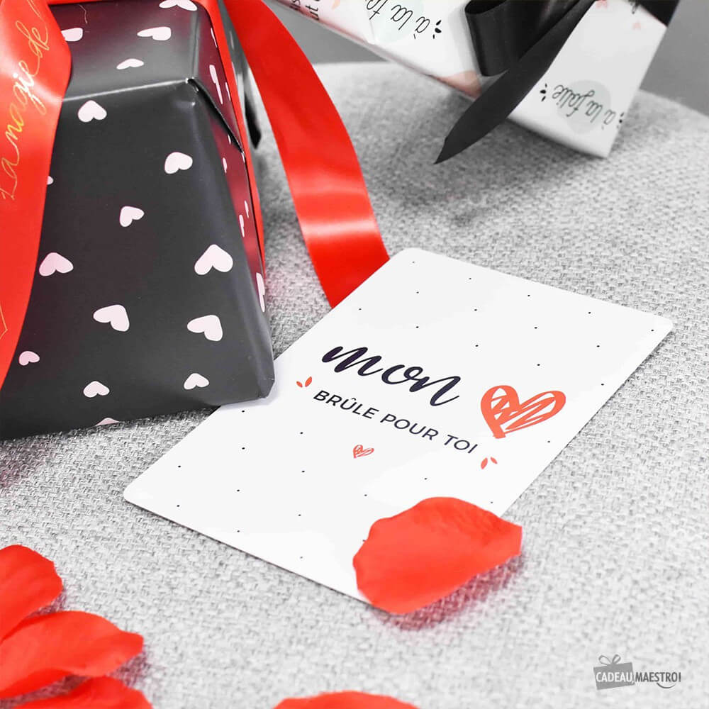 Carte Mon Coeur Brûle Pour Toi - Carte Anniversaire CadoMaestro