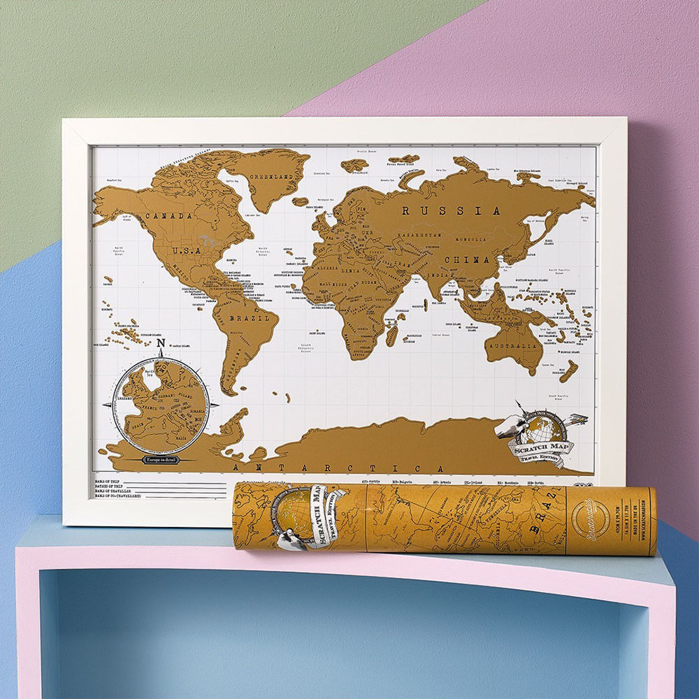 Carte du Monde à Gratter Originale Edition Voyage - Carte du Monde Scratch Map By Luckies