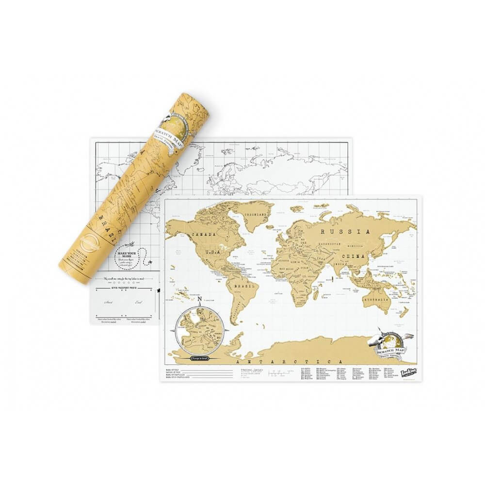 Carte du Monde à Gratter Originale Edition Voyage - Carte du Monde Scratch Map By Luckies