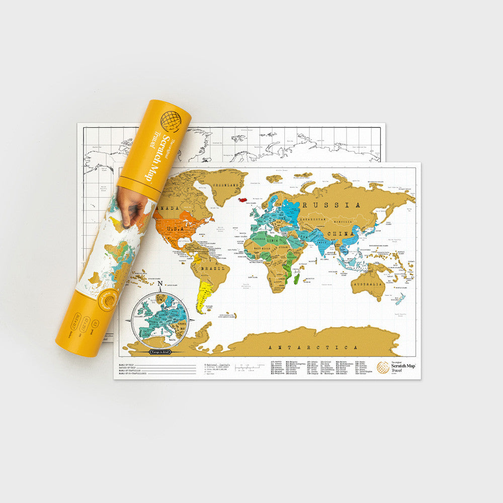 Carte du Monde à Gratter Originale Edition Voyage - Carte du Monde Scratch Map By Luckies
